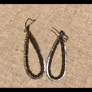 Silpada Hammered Metal & Beaded Earrings